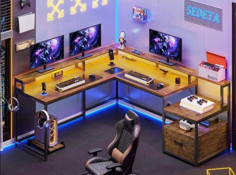 L-SHAPED COMPUTER DESK