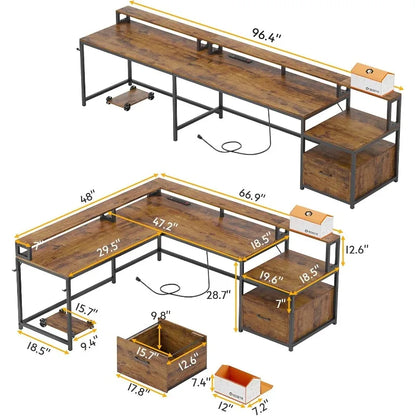 L-SHAPED COMPUTER DESK